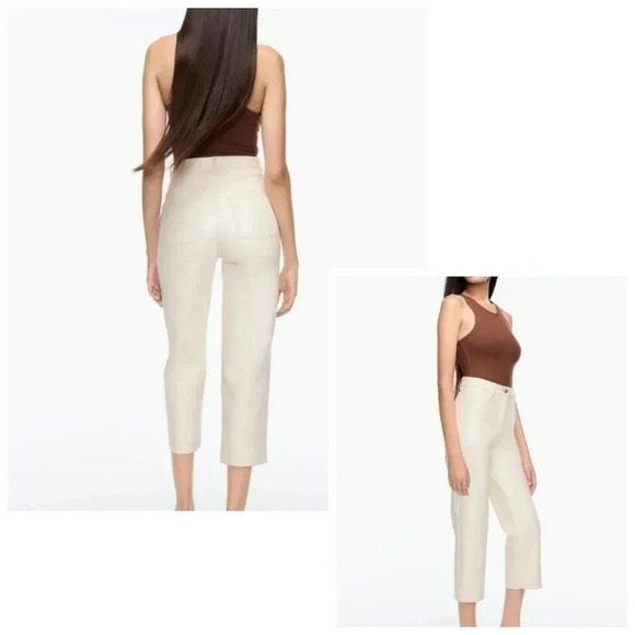 Aritzia Wilfred The Melina Birch High Rise Faux Leather Cropped Pant - Picture 1 of 16